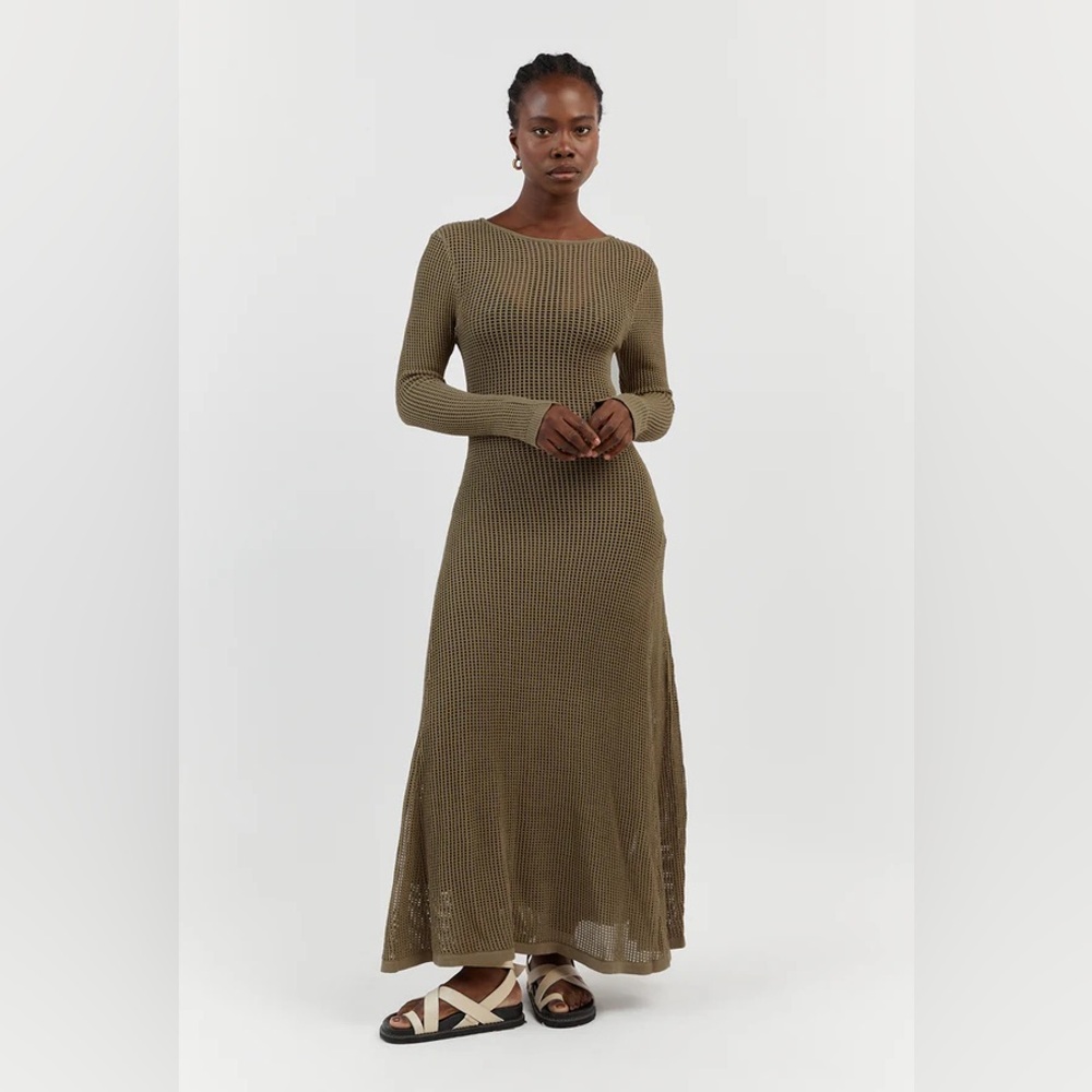 DISSH Ophelia Moss Crochet Maxi Dress Sz M, NWT